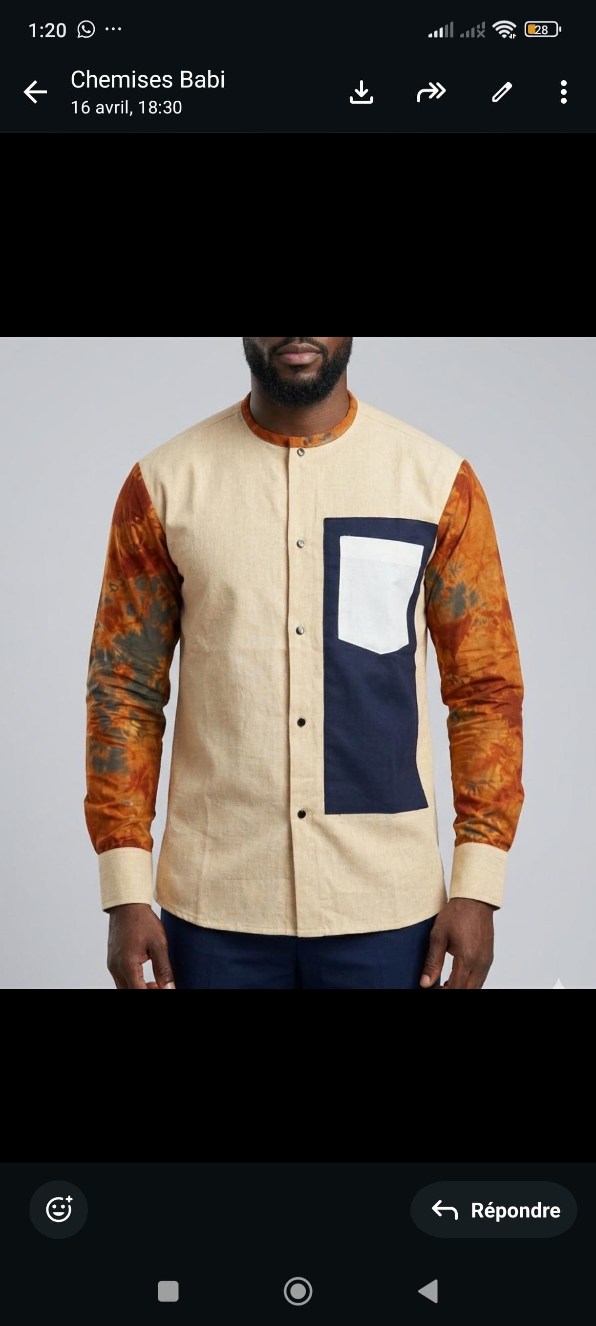 Chemises longues manches ankara