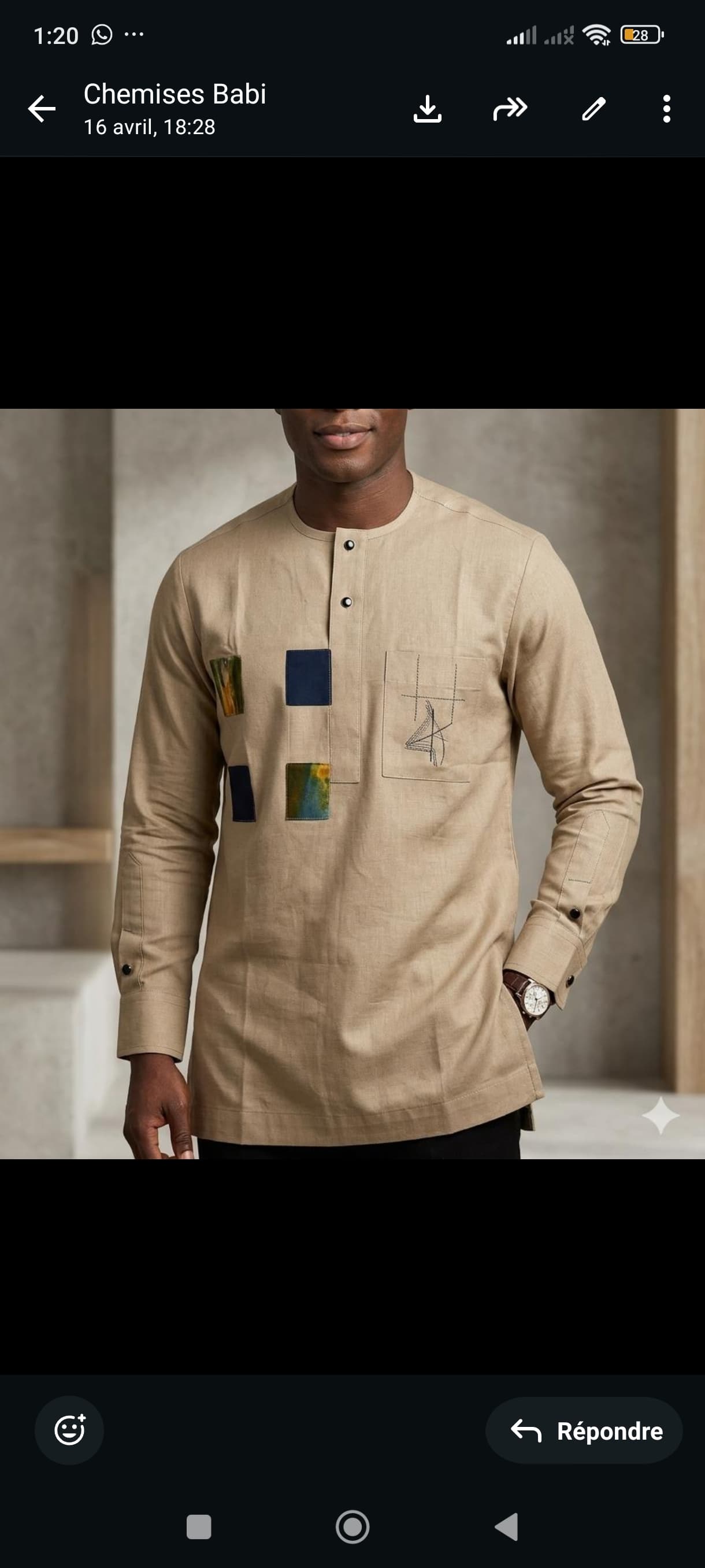 Chemise longues manches ankara