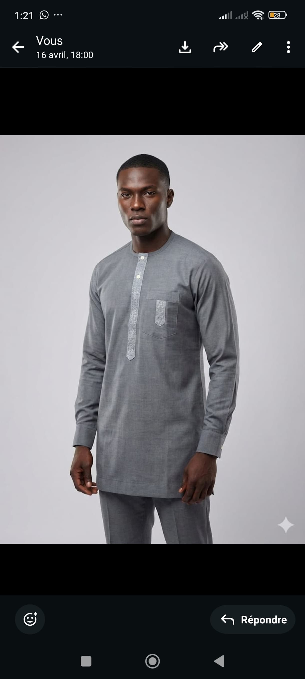 Tunique longues manches + pantalon