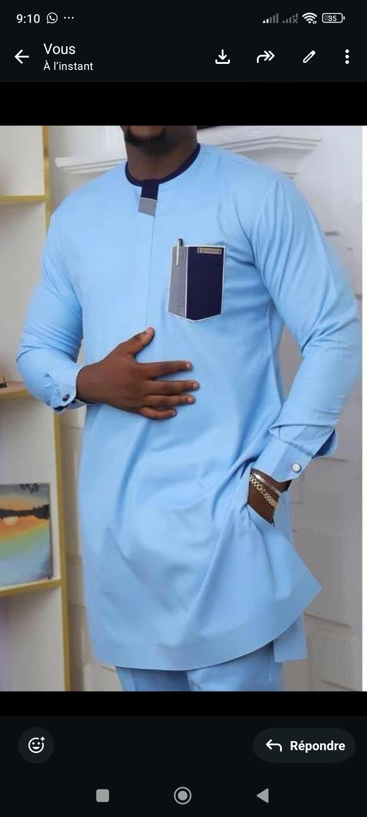 Tunique longues manches+ pantalon