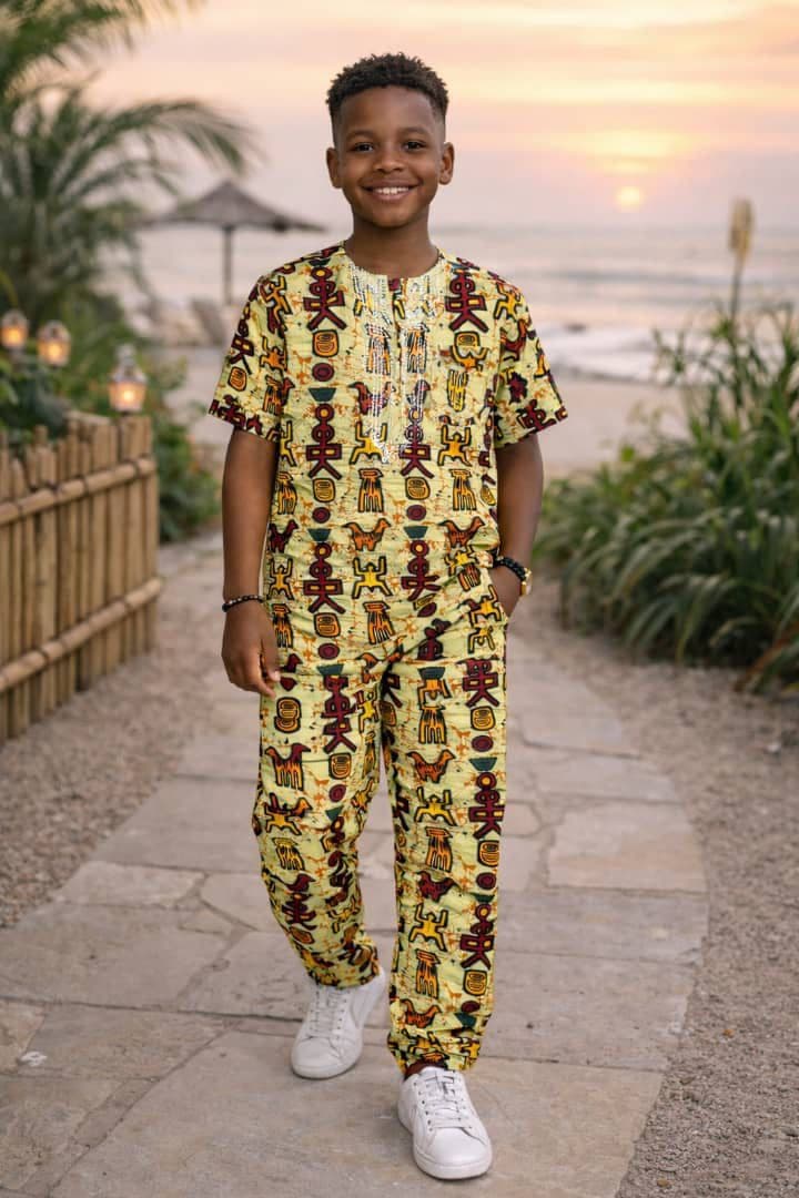 Ensemble chemisette+pantalon en wax